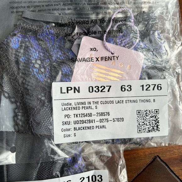 Savage X Fenty Living in the Clouds Iridescent Lace Bustier & Panty Set - Picture 14 of 17